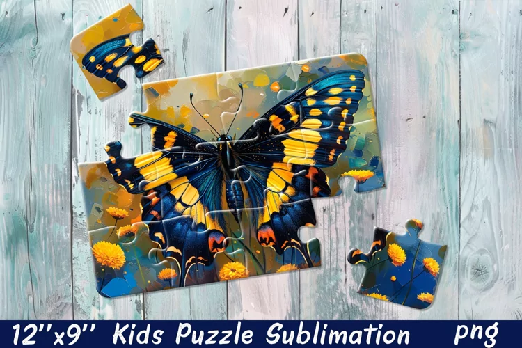 Butterfly in flowers| Summer Flower Sublimation Puzzle