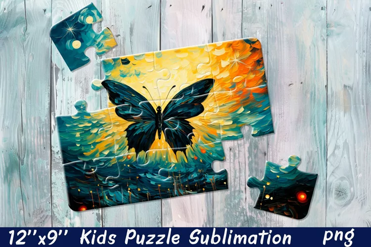Butterfly in flowers| Summer Flower Sublimation Puzzle