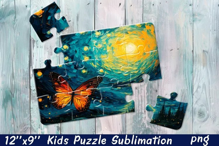 Butterfly in flowers| Summer Flower Sublimation Puzzle