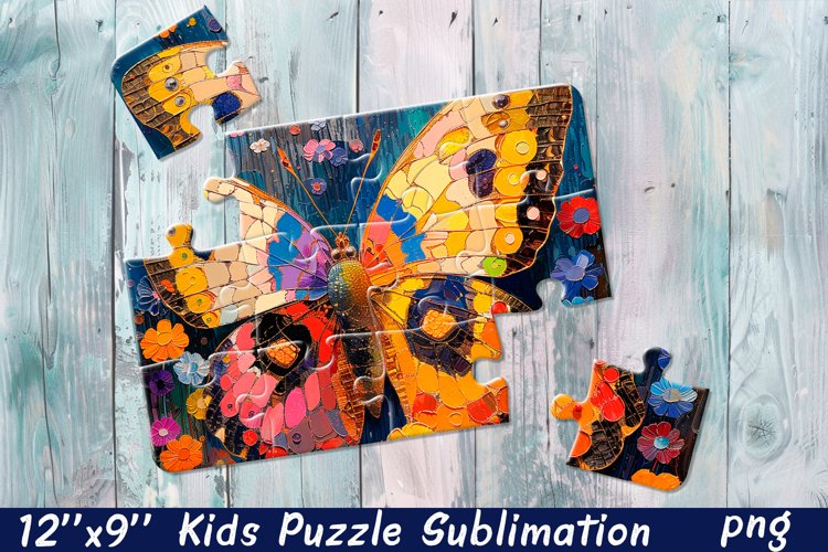 Butterfly in flowers| Summer Flower Sublimation Puzzle