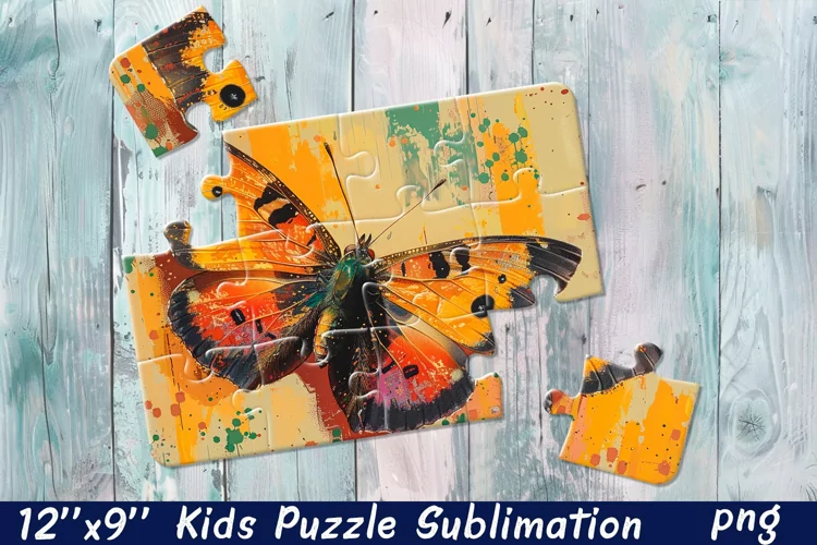 Butterfly in flowers| Summer Flower Sublimation Puzzle