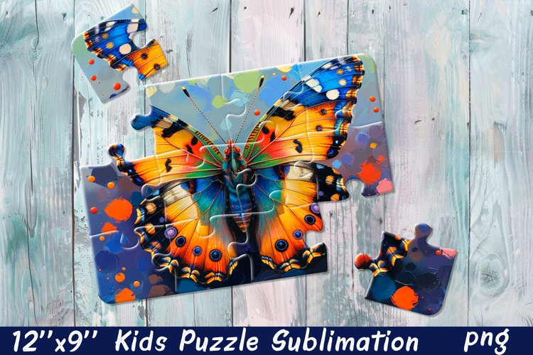 Butterfly in flowers| Summer Flower Sublimation Puzzle