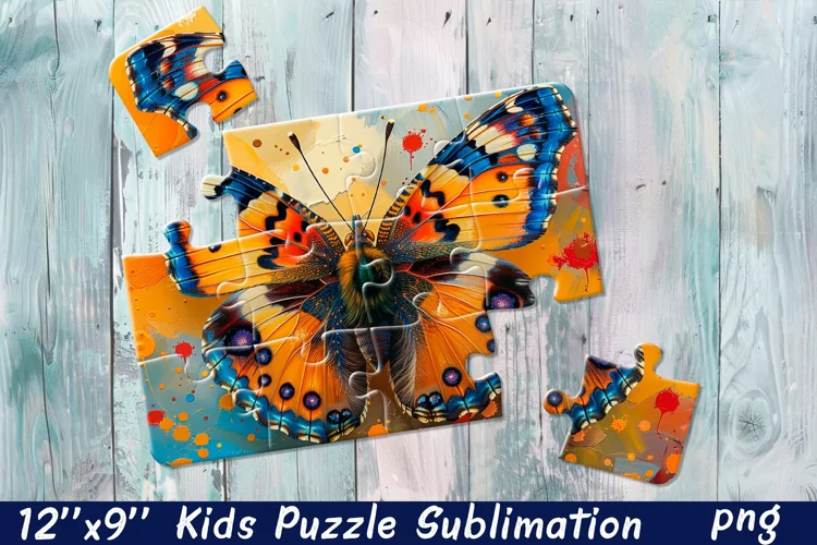 Butterfly in flowers| Summer Flower Sublimation Puzzle