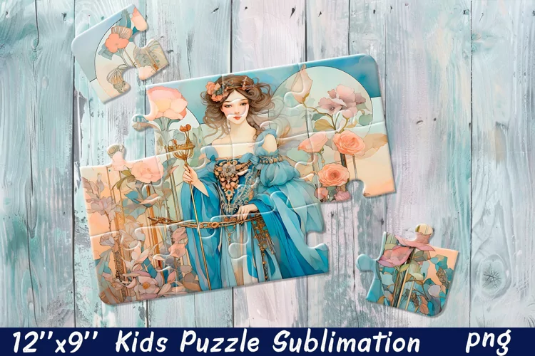 Girl Puzzle Design. Young woman Puzzle Sublimation