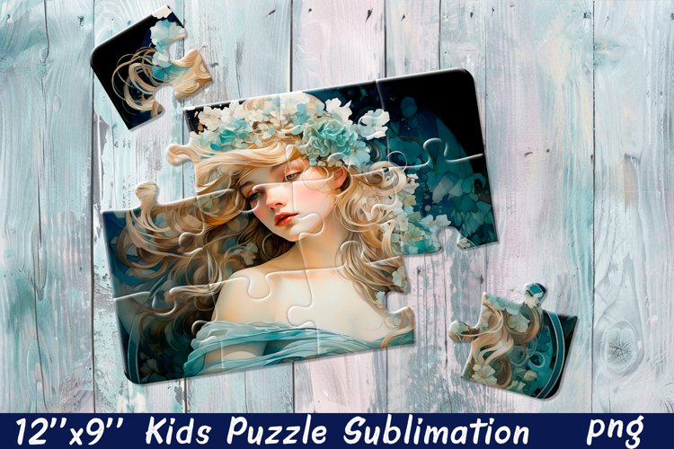 Girl Puzzle Design. Young woman Puzzle Sublimation