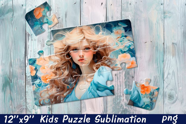 Girl Puzzle Design. Young woman Puzzle Sublimation