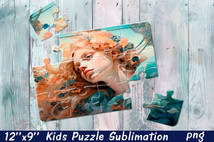 Girl Puzzle Design. Young woman Puzzle Sublimation