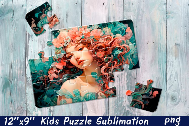 Girl Puzzle Design. Young woman Puzzle Sublimation