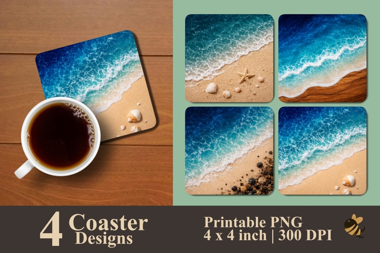 Ocean Tide Harmony Coaster Sublimation Designs
