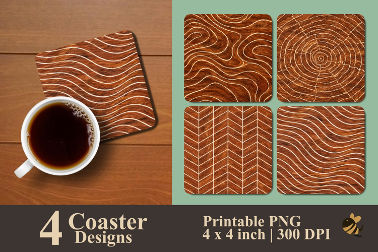 Timber Lines Coaster Sublimation Designs