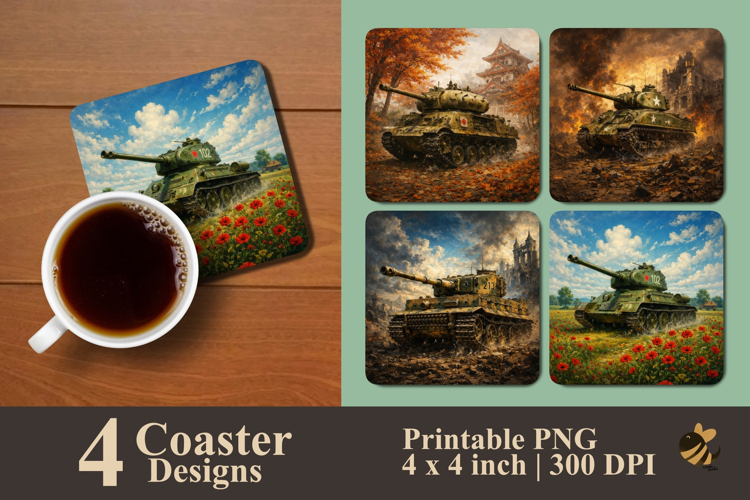 Historic Armor Dreams Coaster Sublimation Designs