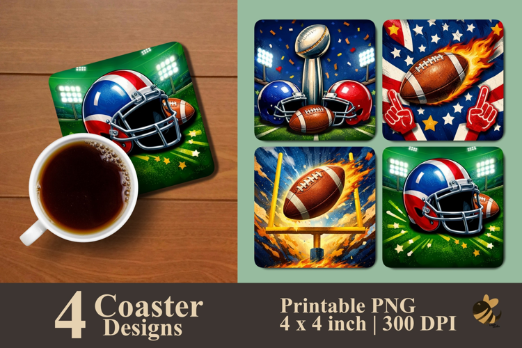 American Football Coaster Sublimation Designs