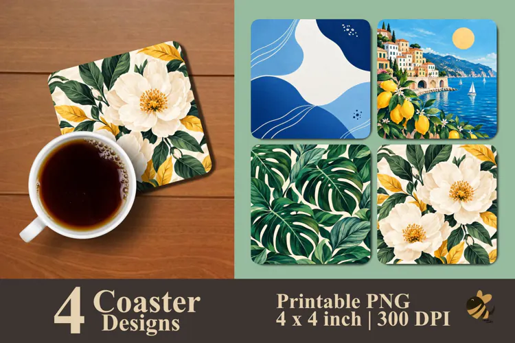 Mixed Aesthetic Coaster Sublimation Designs