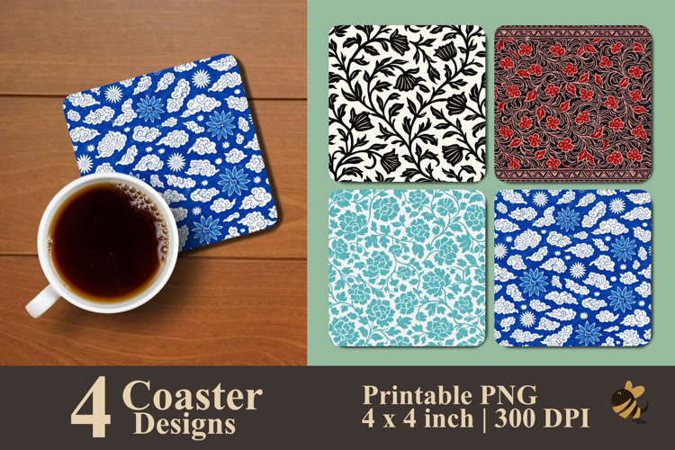 Serene Patterns Coaster Sublimation Design