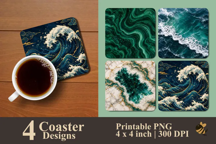 Abstract Art Coaster Sublimation Designs