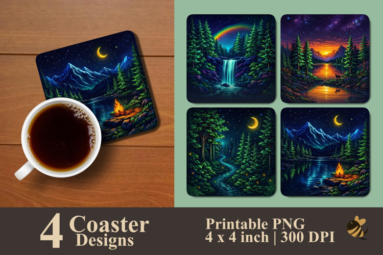 Cool Nature Coaster Sublimation Designs
