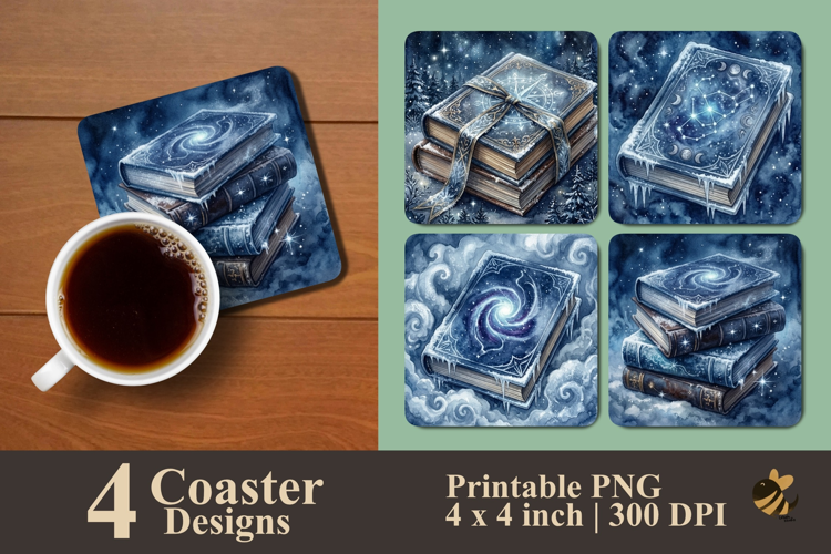 Mystic Book Horizons Coaster Sublimation Designs