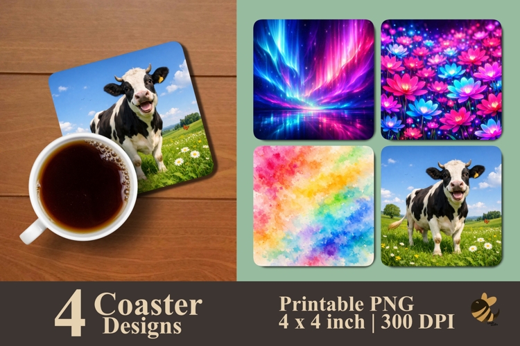 Fun Colors Coaster Sublimation Design