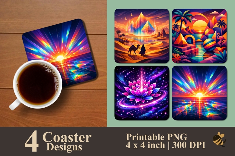 Tropical Cosmos Coaster Sublimation Design