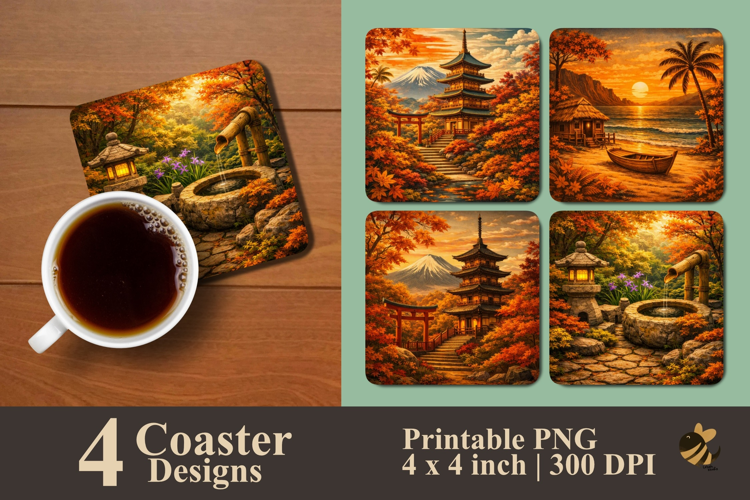 Harmony Autumn Coaster Sublimation Designs