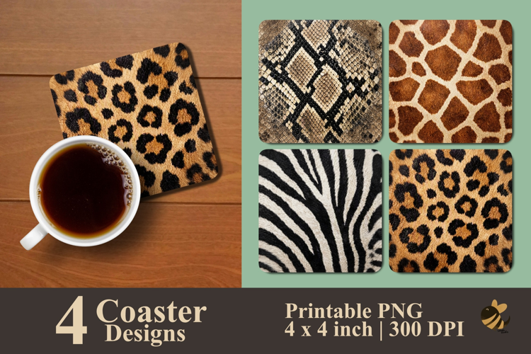 Animal Print Series Coaster Sublimation Designs