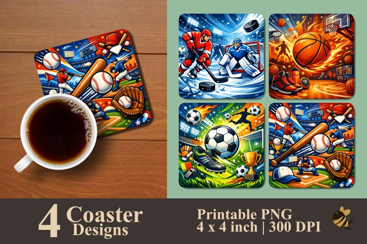 Sports Mats Coaster Sublimation Design