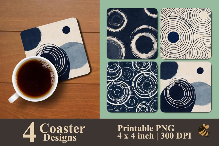 Abstract Circles Collection Coaster Sublimation Designs