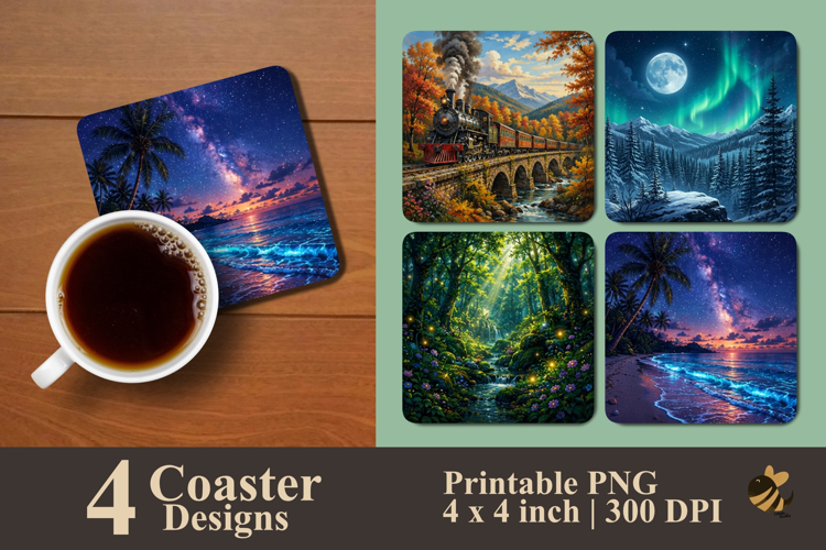 Twilight Nature Realms Coaster Sublimation Designs