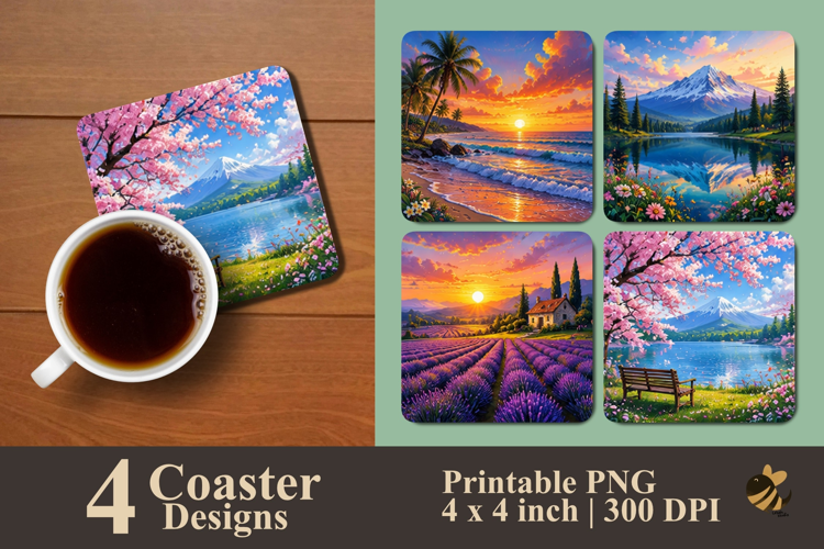 Nature Escape Collection Coaster Sublimation Designs