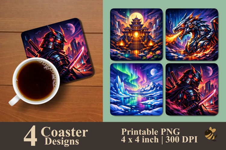 Neo Fantasy Coaster Sublimation Design