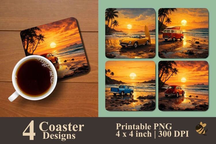 Sunset Cruise Collection Coaster Sublimation Designs example image 1