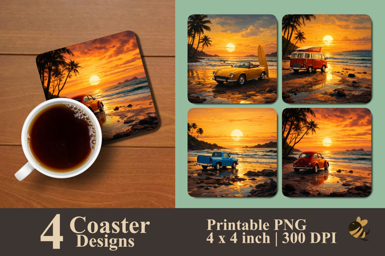 Sunset Cruise Collection Coaster Sublimation Designs