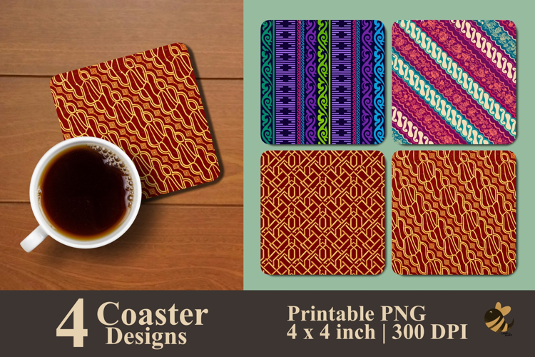 Vivid Lines Coaster Sublimation Design