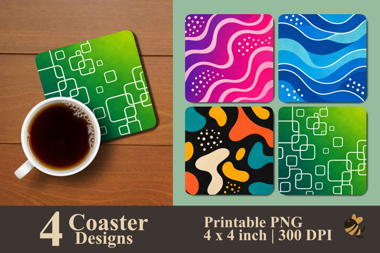 Abstract Fusion Coaster Sublimation Designs