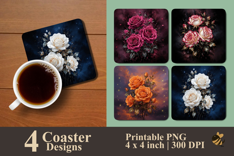 Rose Series Collection Coaster Sublimation Designs