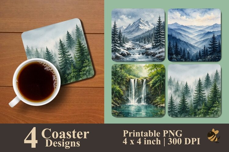 Echoes of the Wild Coaster Sublimation Designs example image 1