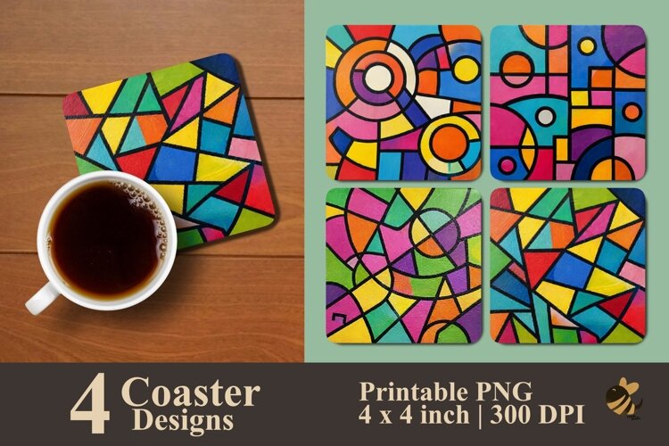 Modern Mosaic Collection Coaster Sublimation Designs example image 1