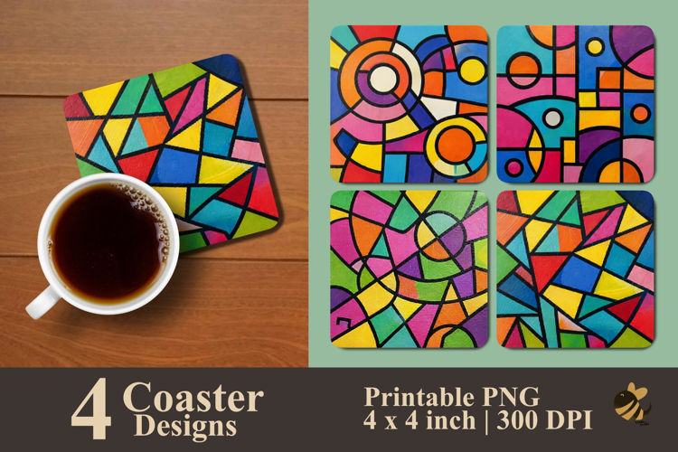 Modern Mosaic Collection Coaster Sublimation Designs