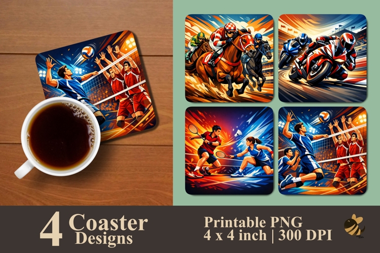 Sports Energy Collection Coaster Sublimation Design