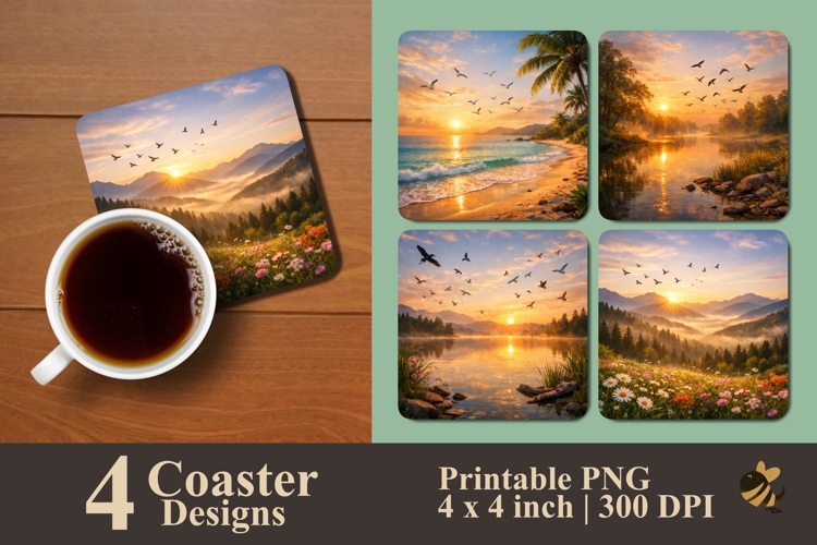 Scenic Pads Coaster Sublimation Design