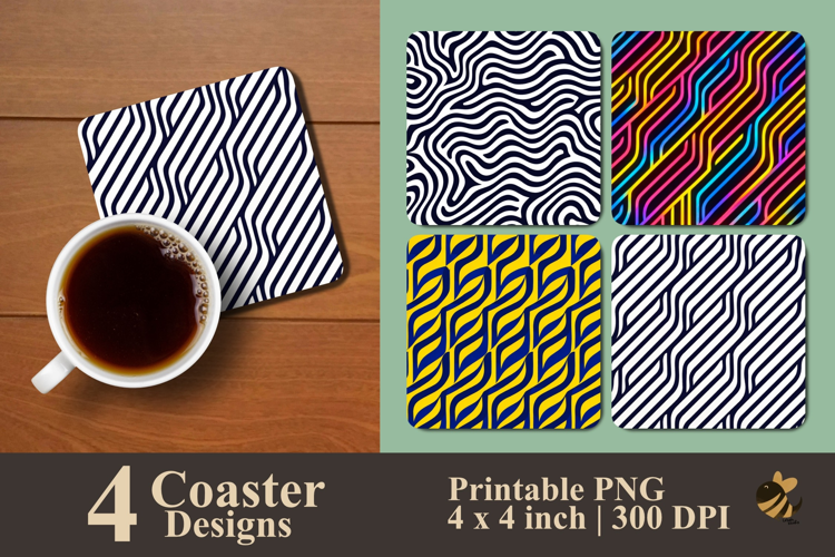 Optic Rhythm Coaster Sublimation Design