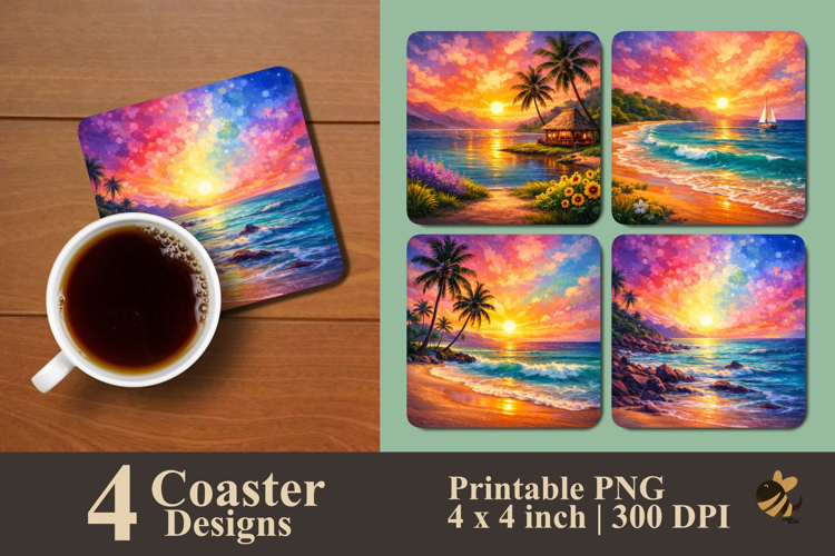 Ocean Dream Horizons Coaster Sublimation Designs