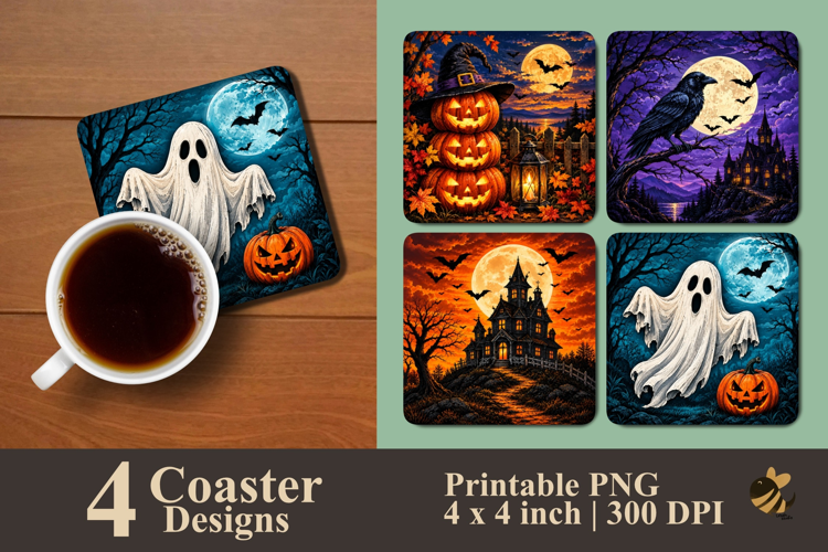 Haunted Nights Coaster Sublimation Designs