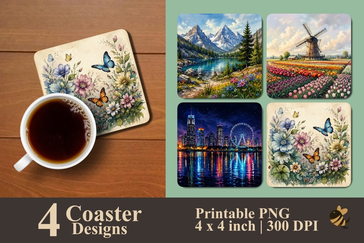 Wonderscape Series Coaster Sublimation Designs