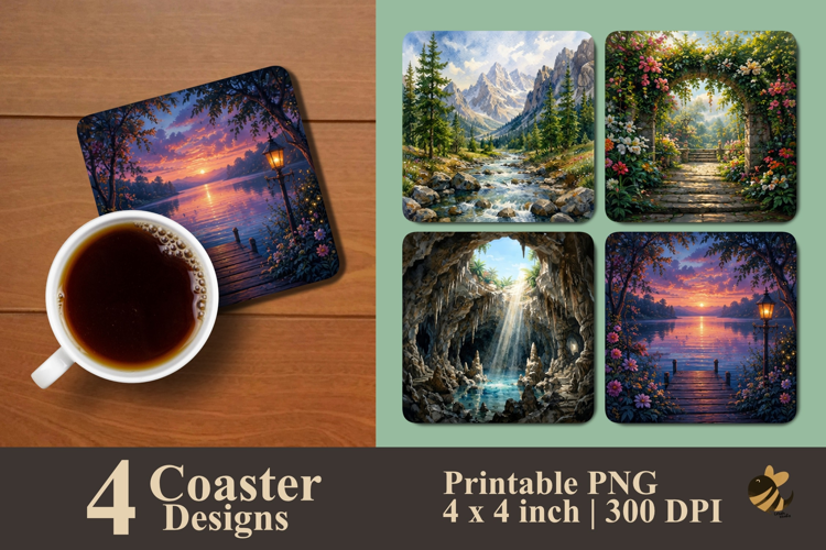 Nature’s Pathways Coaster Sublimation Designs