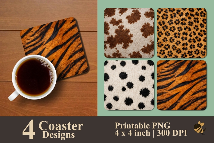 Animals Skin Collection Coaster Sublimation Designs