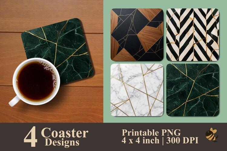 Elegant Geometry Series Coaster Sublimation Designs example image 1