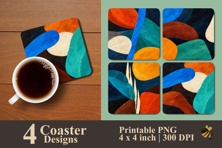 Abstract Vibrance Series Coaster Sublimation Designs