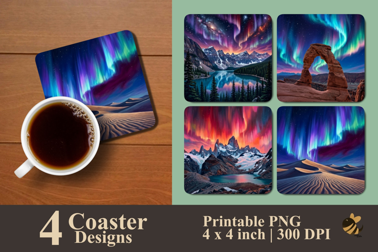 Celestial Landscape Collection Coaster Sublimation Designs