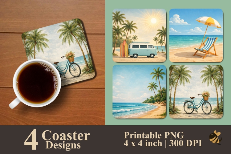 Tropical Journey Set Coaster Sublimation Design